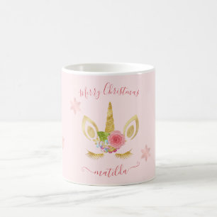 Elegant niedlich Frohe Weihnachtsgold Glitzer Einh Kaffeetasse