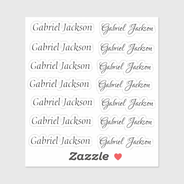 Elegant Niedlich Italic script 2 type personalize  Aufkleber (Blatt)