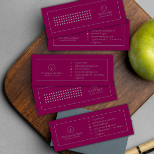Elegant Niedlich Red Modern Monogram Custom Mini Visitenkarte