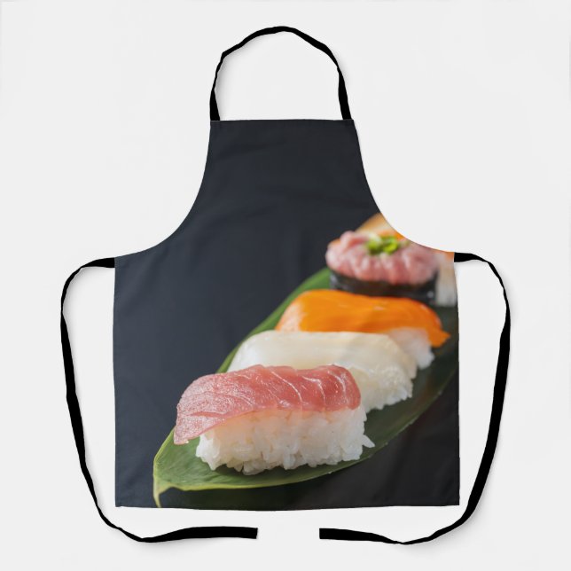 Elegant nigiri sushi lineup apron SUSHIMI series Schürze (Vorderseite)