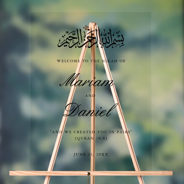 Élégant Nikah de mariage islamique de bienvenue Sc (Neutre)