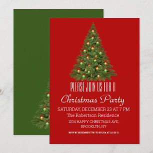 Elégant Noël Arbre Fête Invitation