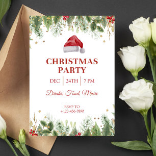 Élégant Noël de chapeau Noël Invitation