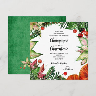 Élégant Noël Floral Charcuterie Invitation