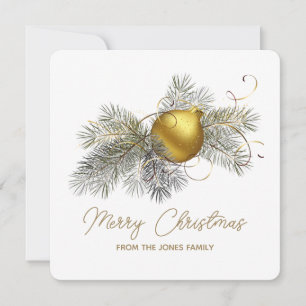 Élégant Noël Ornament Carte de vacances personnali