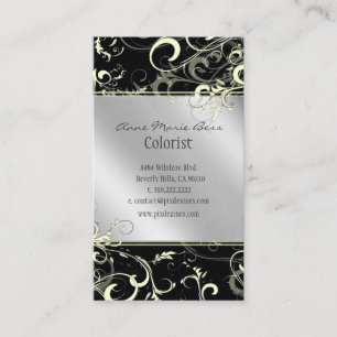 Élégant noir blanc argenté + carte de visite de to