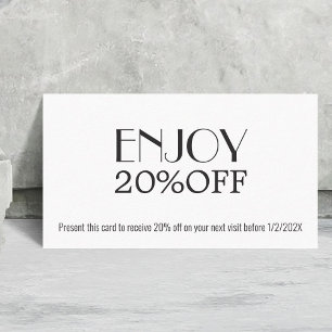 Elégant noir blanc Coupon beauté moderne