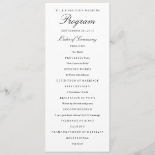 Élégant Noir & Blanc Modèle du programme de mariag