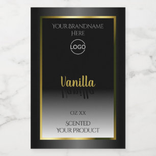 Élégant noir blanc produit Étiquette Gold Frame Lo