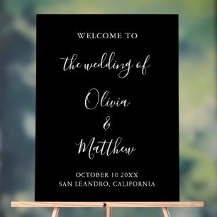 Élégant noir classique minimaliste Mariage