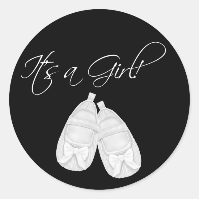 Elégant noir et blanc C'est une fille Stickers (Devant)