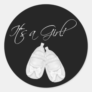 Elégant noir et blanc C'est une fille Stickers