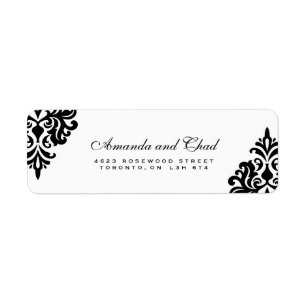 Élégant noir et blanc étiquettes d'adresse de reto