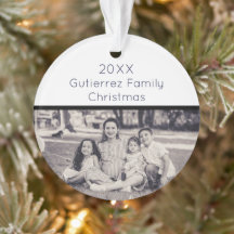 Élégant noir et blanc photo de famille Noël