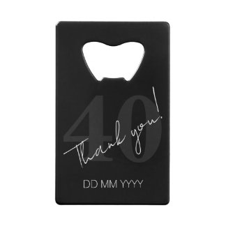 Elégant Noir et Blanc Quarantième 40e Anniversaire