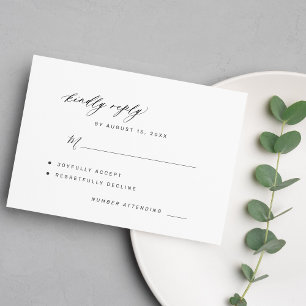 Élégant noir et blanc réponse mariage