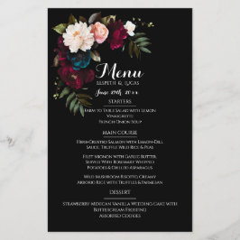 Élégant noir Mariage menu Modèle
