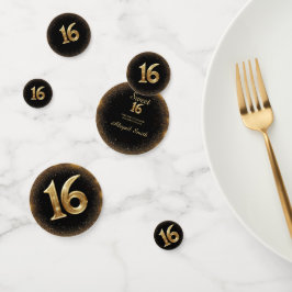 Élégant Noir & Or Sparkle Table Confetti