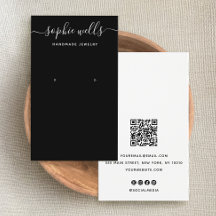 Élégant noir Script QR Code Eear Display
