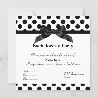 ÉLÉGANT NOIR SPOT BACHELORETTE PARTI INVITATION