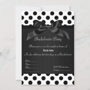 ÉLÉGANT NOIR SPOT BACHELORETTE PARTI INVITATION