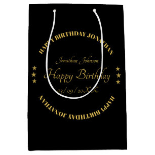 Elégant Nom Or Joyeux Anniversaire Cadeau Sac