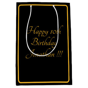 Elégant Nom Or Joyeux Anniversaire Cadeau Sac