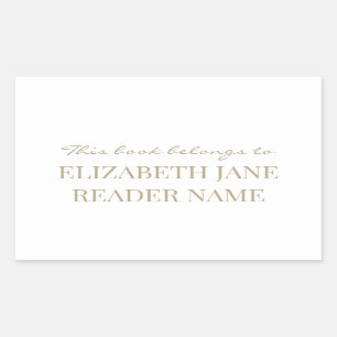 Élégant nom personnalisé Gold Bookplate Étiquette
