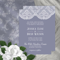 Elegant Nostalgic Lace Steel Blue | Weiße Hochzeit