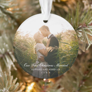 Élégant Notre Premier Noël Marié Photo Nouveau mar