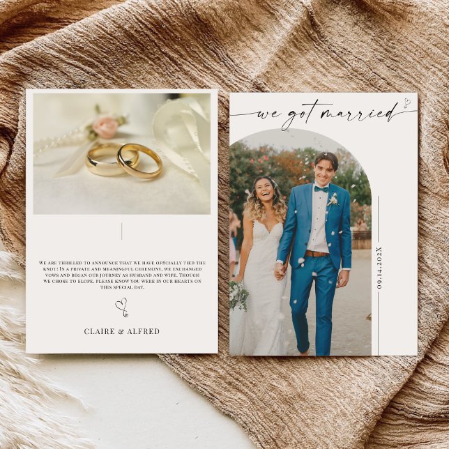 Elégant Nous Avons Marié Mariage carte de compte (Créateur téléchargé)