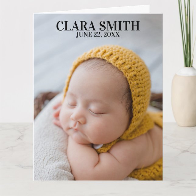 Élégant nouveau faire-part bébé (Devant)