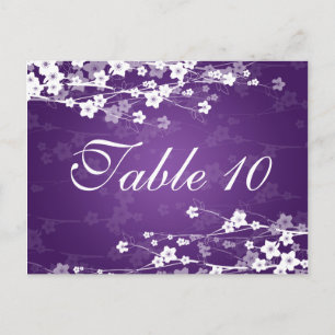 Élégant numéro de table Cerisier Fleur pourpre pou