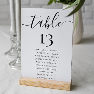 Élégant Numéro De Table De Mariage Et Tableau De S