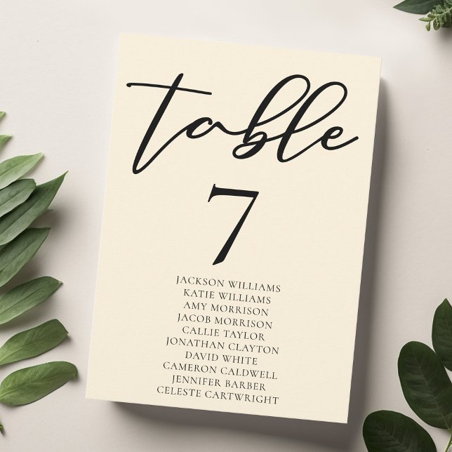 Élégant numéro de table de Mariage ivoire avec car (Créateur téléchargé)