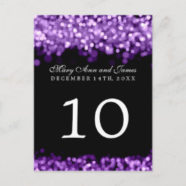 Élégant numéro de table Lumières violettes