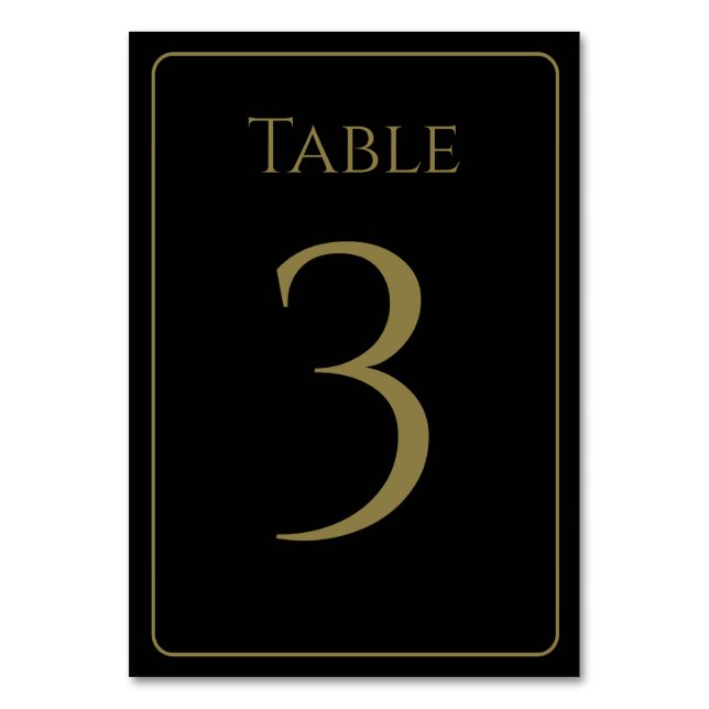 Élégant numéro de table noir et or (Par défaut)