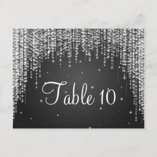 Élégant Numéro de table Nuit Éblouissant Noir