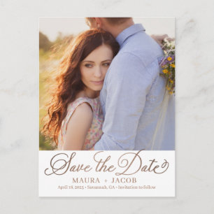 Elegant Nuptial Save the Date Postcard Postkarte