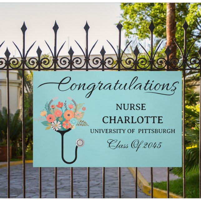 Elegant Nurse Graduation Party Banner (Von Creator hochgeladen)