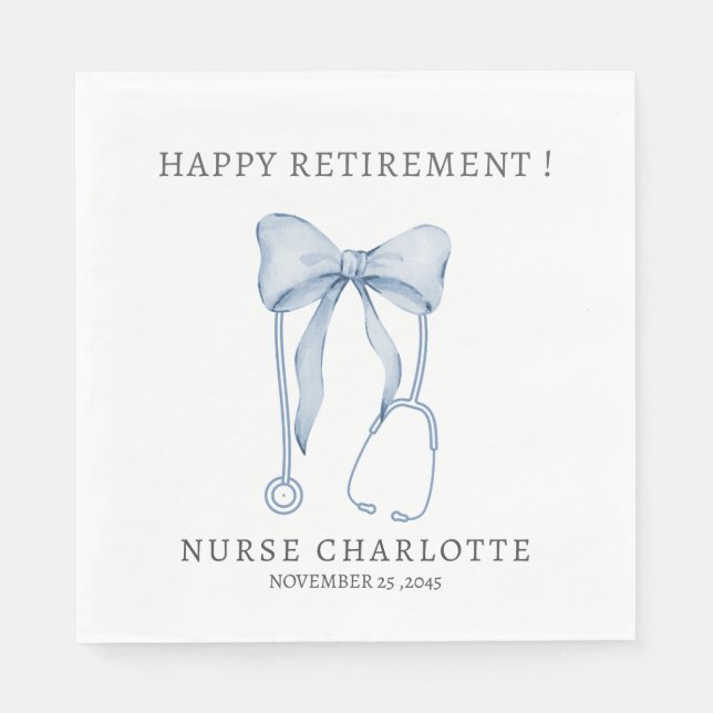 Elegant Nurse or Doctor  Retirement Party  Serviette (Vorderseite)