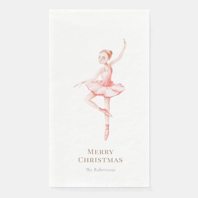 Elegant Nutcracker Ballerina Christmas Serviette (Vorderseite)