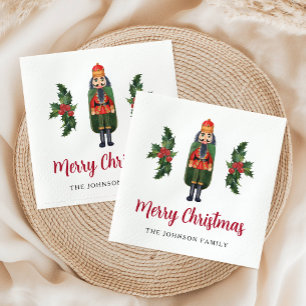 Elegant Nutcracker Frohe Weihnachten Serviette