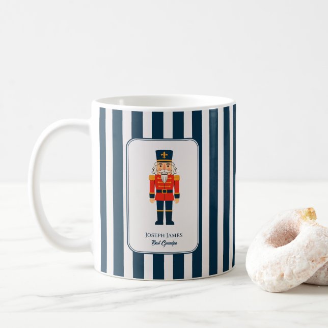 Elegant Nutcracker on The Blue Stripes Kaffeetasse (Mit Donut)