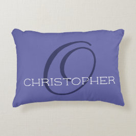 Elegant O Initial Name Periwinkle Blue Stilvoll Dekokissen