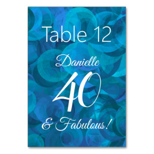 Elegant Ocean Blue 40 und fabelhafte Geburtstagspa Tischnummer