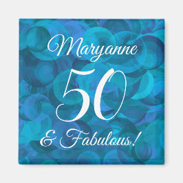 Elegant Ocean Blue 50 und fabelhafte Geburtstagspa Magnet