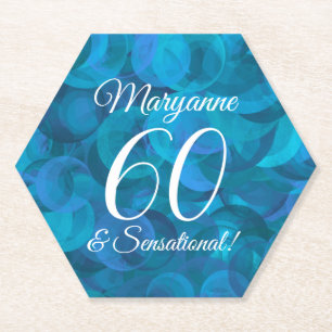 Elegant Ocean Blue 60 und sensationeller Geburtsta Untersetzer