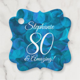 Elegant Ocean Blue 80 und Phantastische Geburtstag Geschenkanhänger