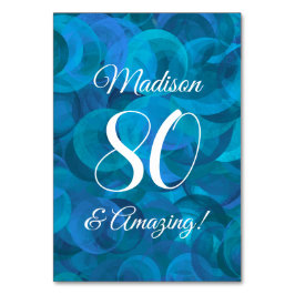 Elegant Ocean Blue 80 und Phantastische Geburtstag Tischnummer